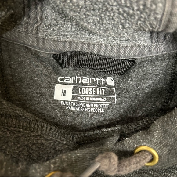 Carhartt Hoodie Mens Medium Grey Loose Fit Pullover Fleece K121 026 Sweatshirt - Picture 5 of 11